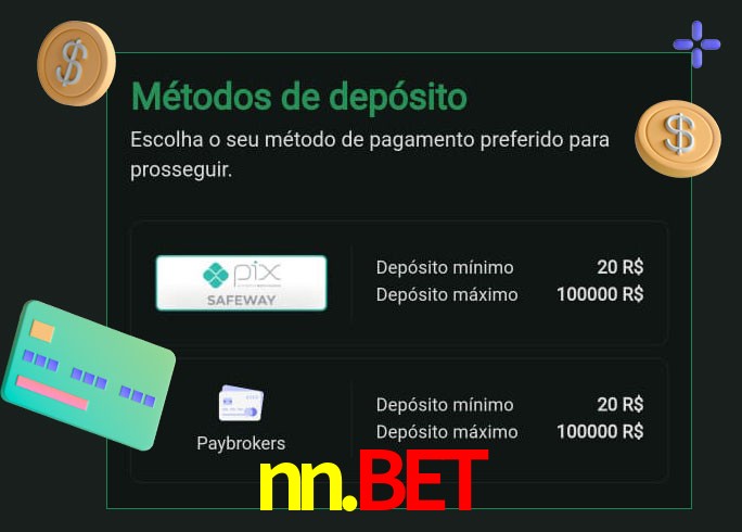 O cassino nn.bet oferece uma grande variedade de métodos de pagamento